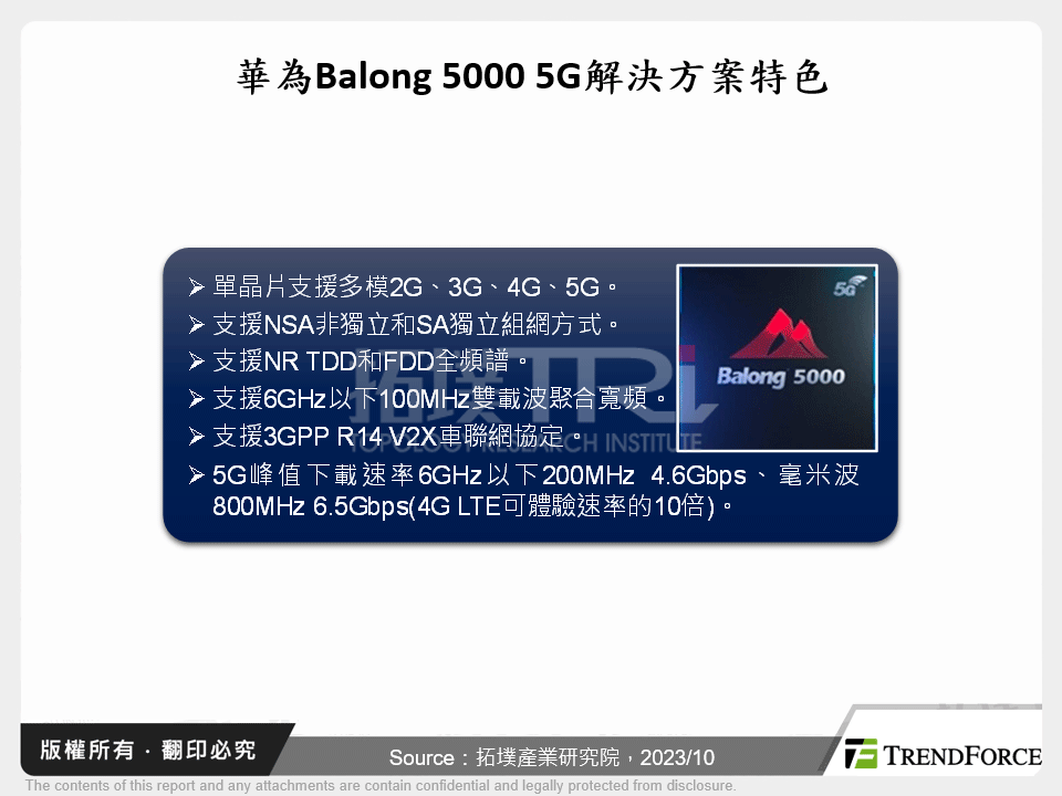 華為Balong 5000 5G解決方案特色