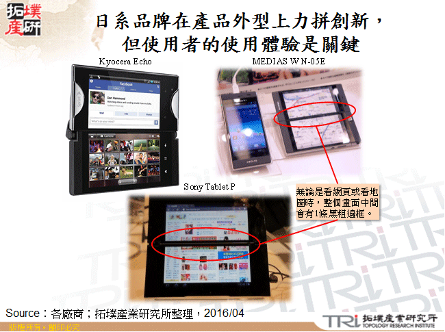 日系品牌在產品外型上力拼創新，但使用者的使用體驗是關鍵
