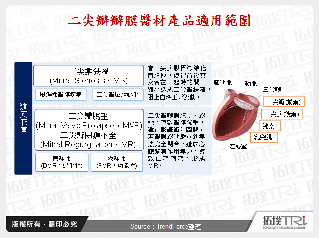 二尖瓣瓣膜醫材產品適用範圍