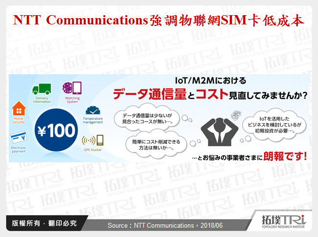 NTT Communications強調物聯網SIM卡低成本