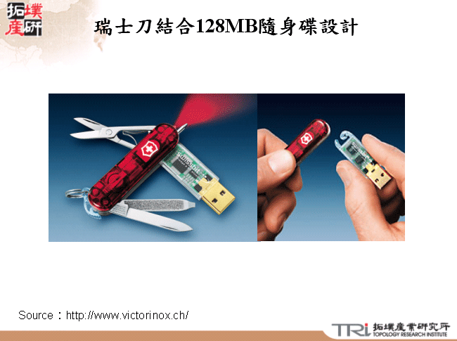 瑞士刀結合128MB隨身碟設計