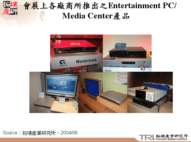 會展上各廠商所推出之Entertainment PC/ Media Center產品