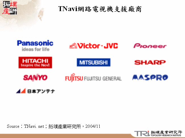 TNavi網路電視機支援廠商