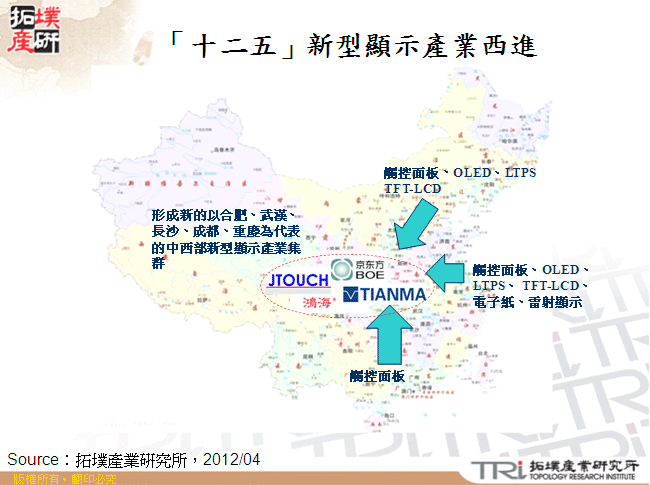 「十二五」新型顯示產業西進