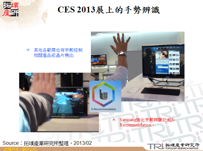 CES 2013展上的手勢辨識