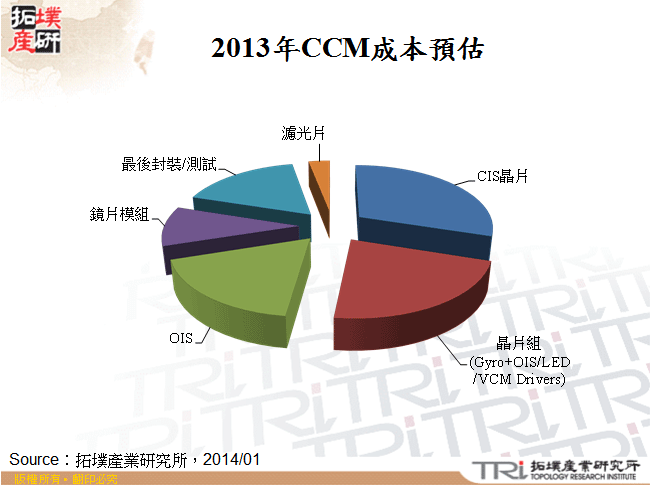 2013年CCM成本預估