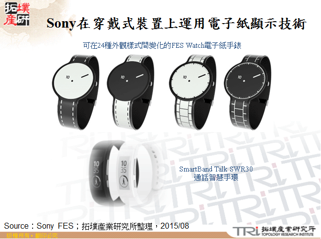 Sony在穿戴式裝置上運用電子紙顯示技術