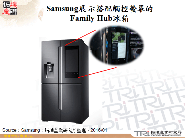 Samsung展示搭配觸控螢幕的Family Hub冰箱