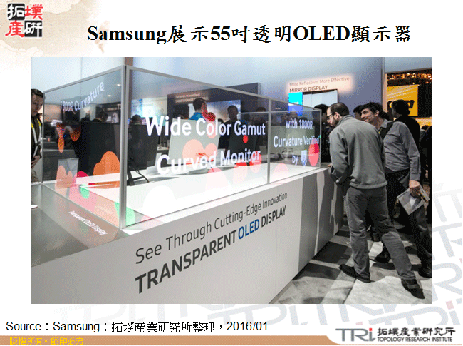 Samsung展示55吋透明OLED顯示器