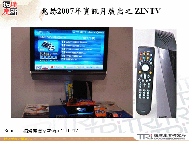 兆赫2007年資訊月展出之 ZINTV