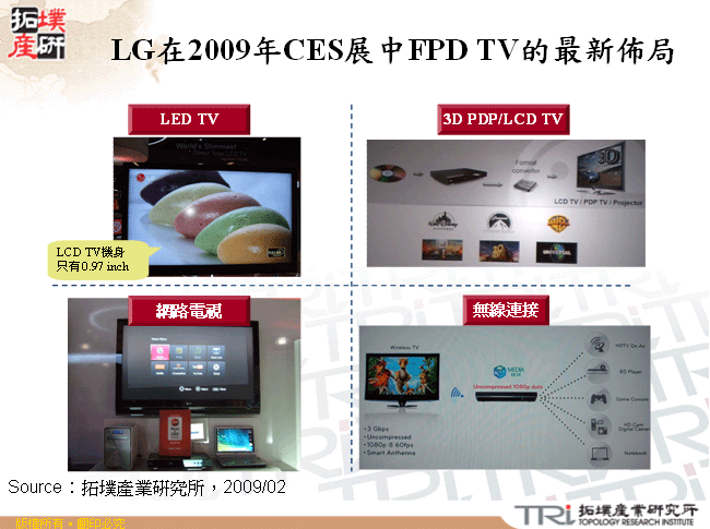 LG在2009年CES展中FPD TV的最新佈局