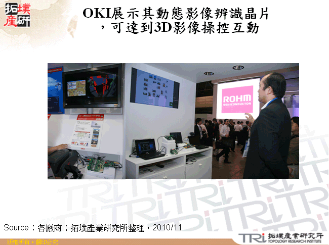 OKI展示其動態影像辨識晶片，可達到3D影像操控互動